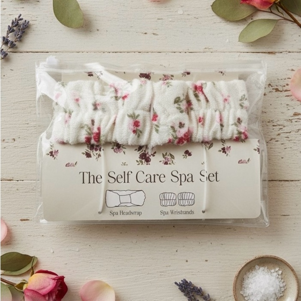 The Self Care Spa Set - Floral Headwrap & Wristbands